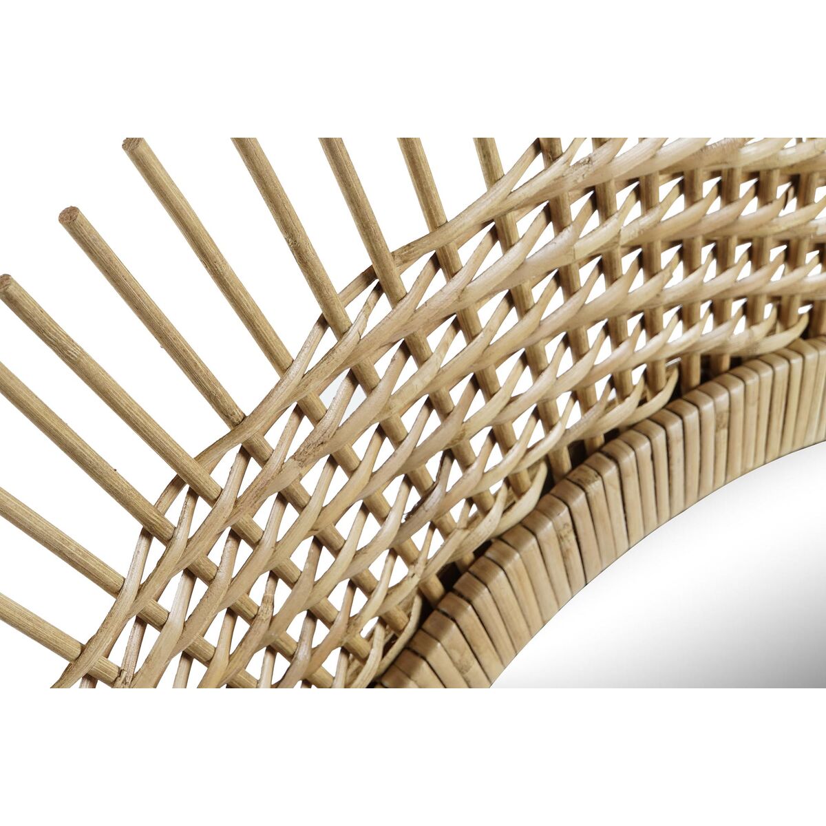 Väggspegel DKD Home Decor Brun Rattan (80 x 2,5 x 80 cm) - 3