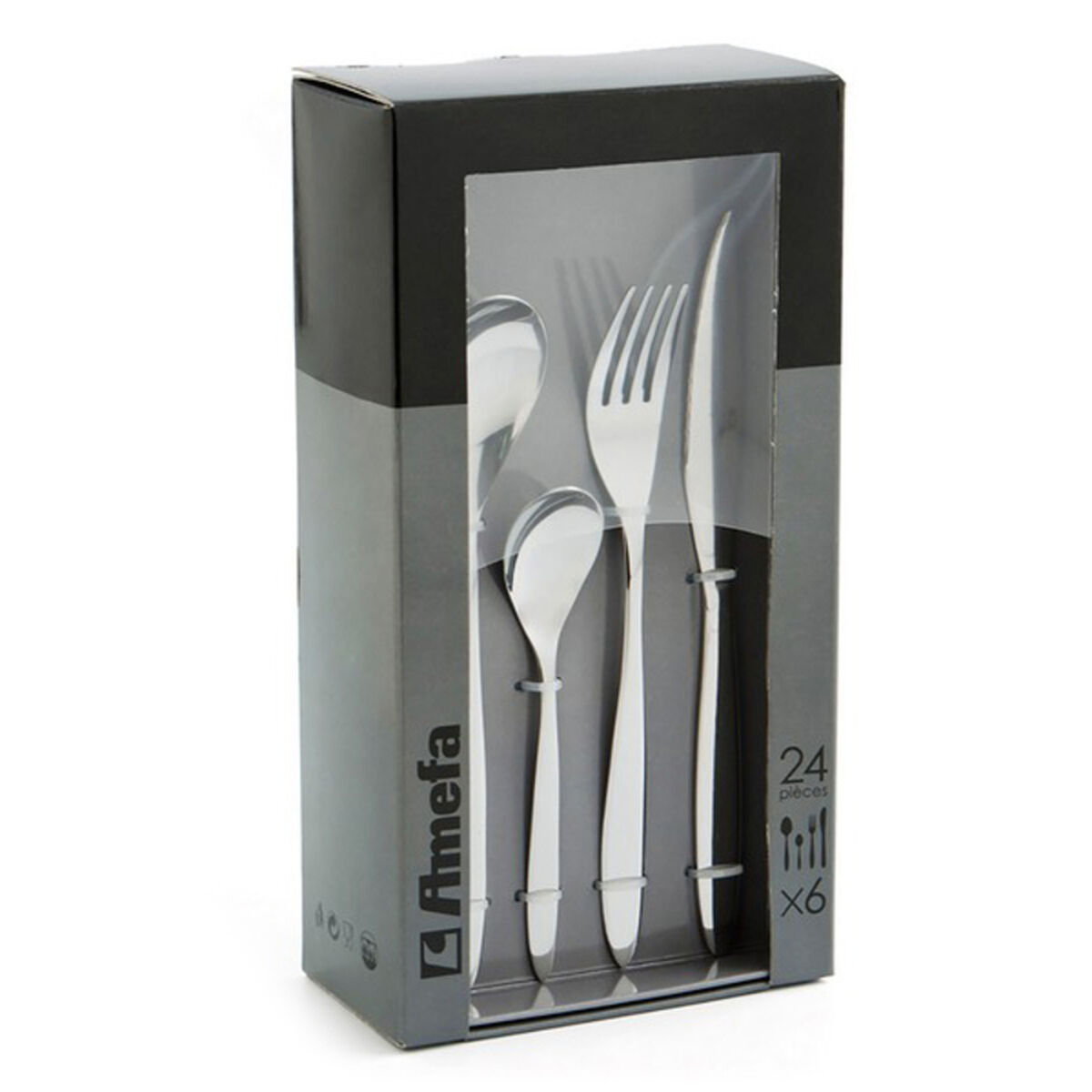 Bestick-set Amefa Actual Metall Stål Rostfritt stål 24 Delar - 4