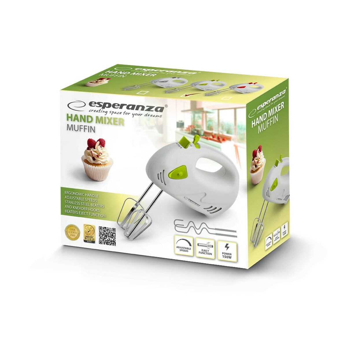 Stavmixer Esperanza EKM007G Vit Grön 150 W - 2