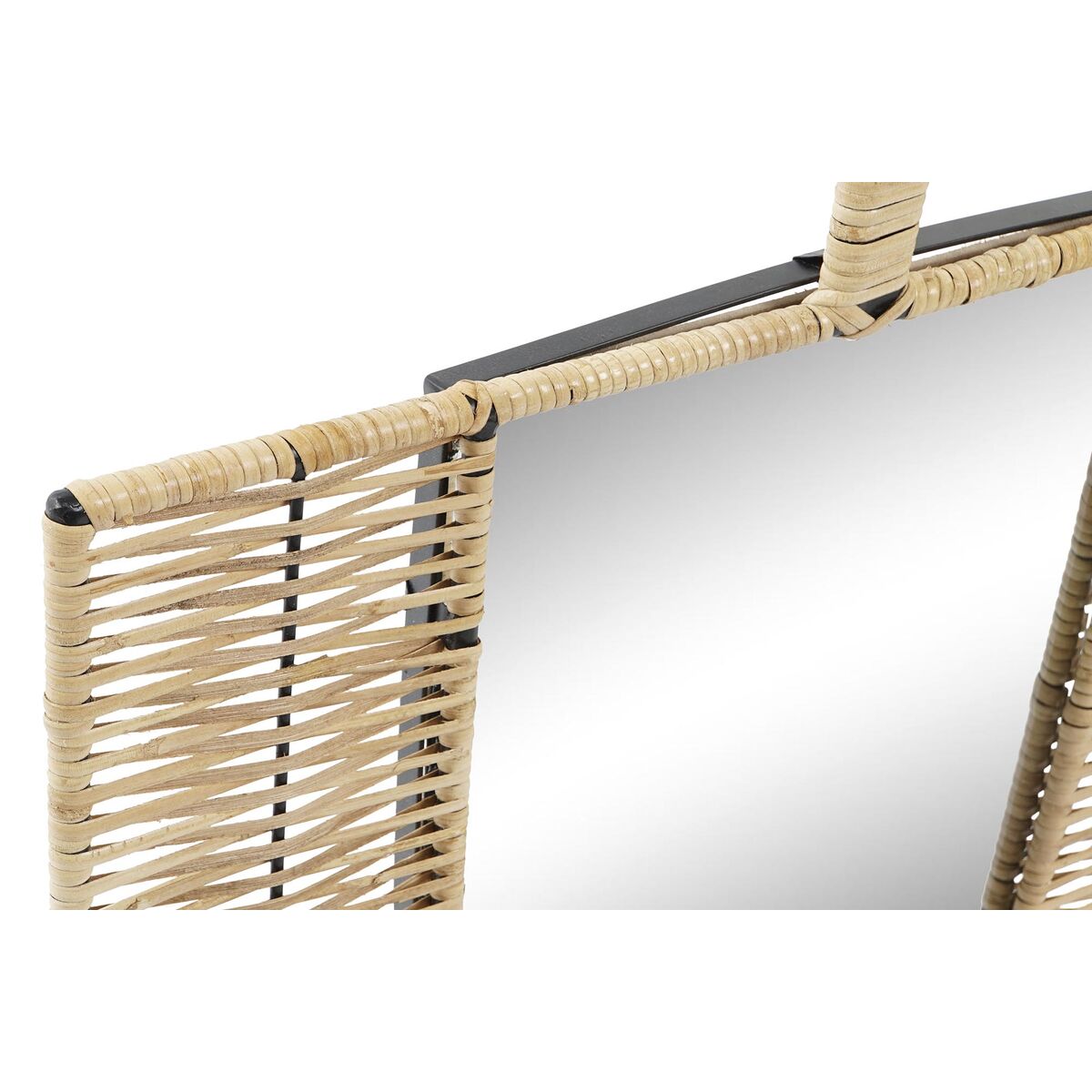 Väggspegel DKD Home Decor Brun Rattan Solfjäder Tropiskt (50 x 2,5 x 72 cm) - 3
