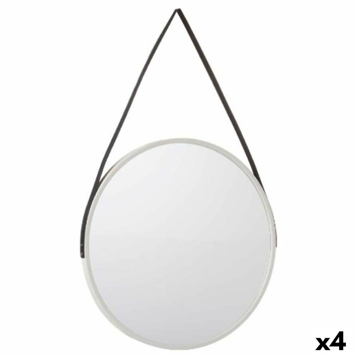 Väggspegel Vit Svart Glas Konstläder 60 x 60 x 3 cm (4 antal)
