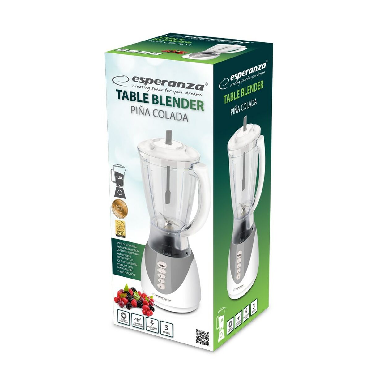 Glasmixer Esperanza EKM023E Grå 350 W 1,5 L - 2