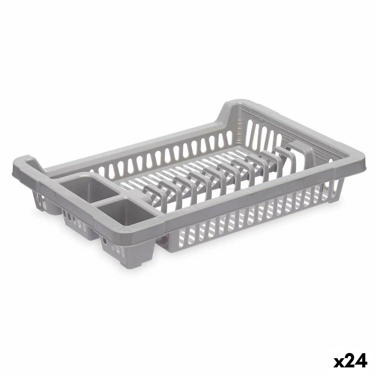 Diskställ Grå Plast 42,5 x 7 x 29,5 cm (24 antal)