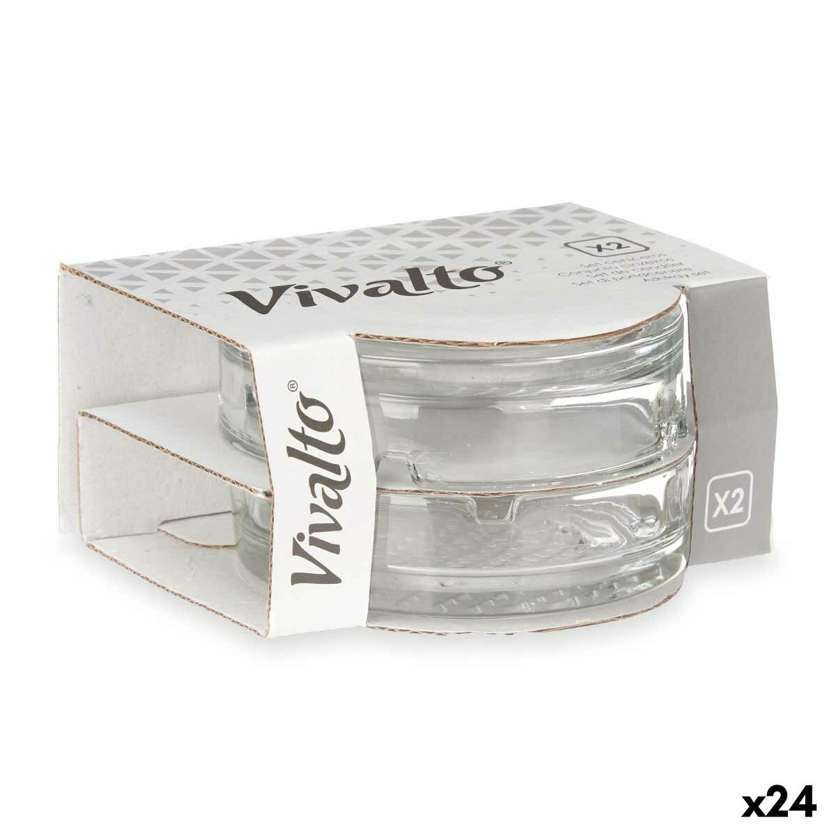 Askfat Set Transparent Glas (24 antal)