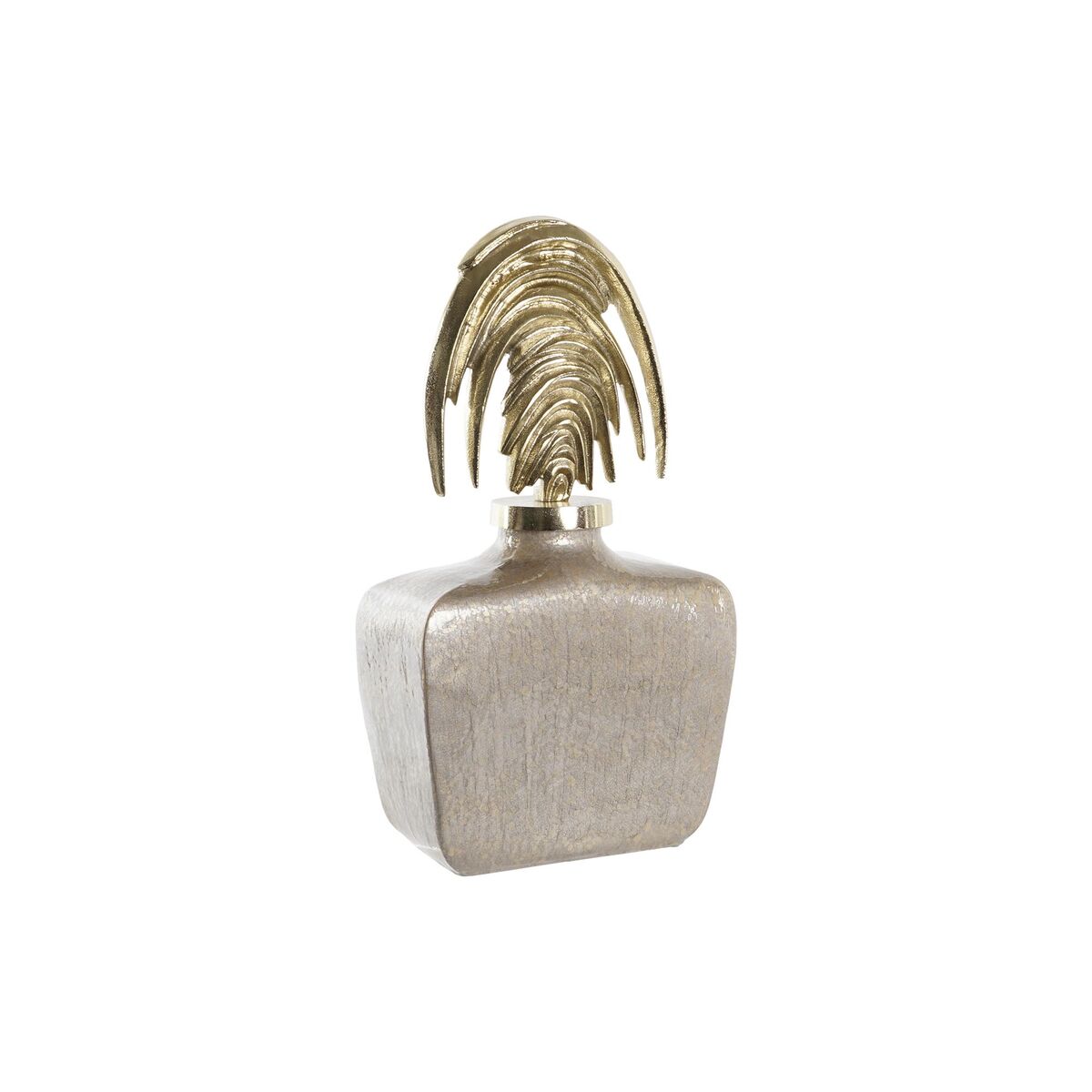 Vas DKD Home Decor Glas Beige Gyllene Aluminium (28 x 11 x 45 cm)