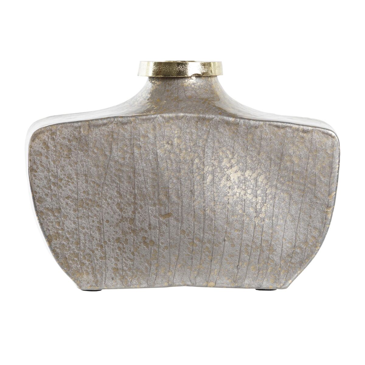 Vas DKD Home Decor Glas Beige Gyllene Aluminium (33 x 15 x 58 cm) - 3