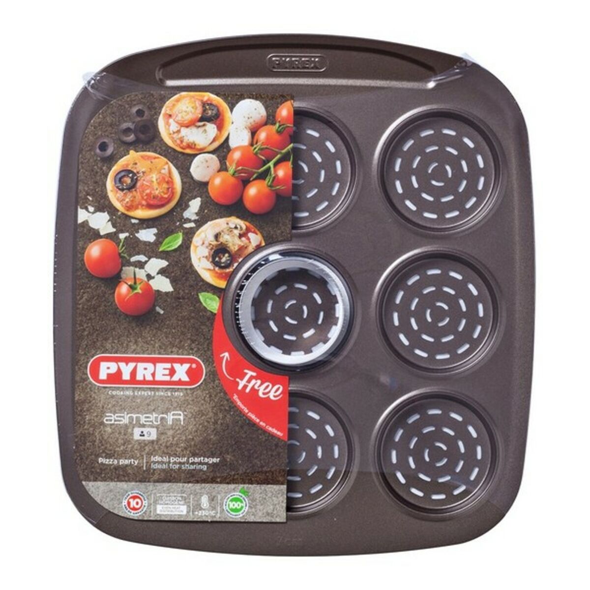 Ugnsplåt Pizza Mini Pyrex Asimetria Galvaniserat stål (9 Fack) (16 x 16 cm) - 3