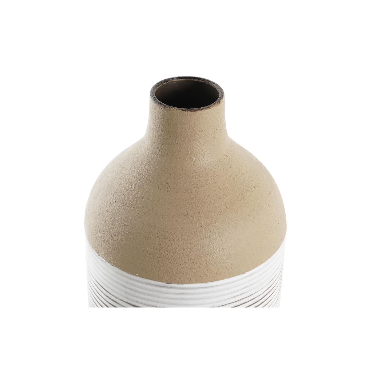 Vas DKD Home Decor 16 x 16 x 45 cm Beige Metall Vit Kolonial - 3