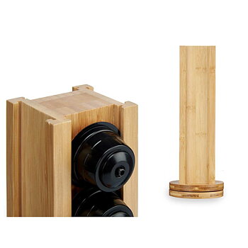 Ställ för 20 kaffekapslar Roterbar Bambu 11 x 11 x 34 cm (6 antal)
