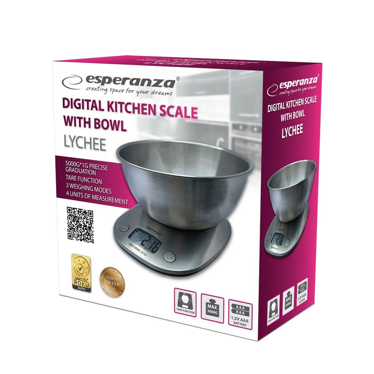 Köksvåg Esperanza EKS008 Vit 5 kg - 2