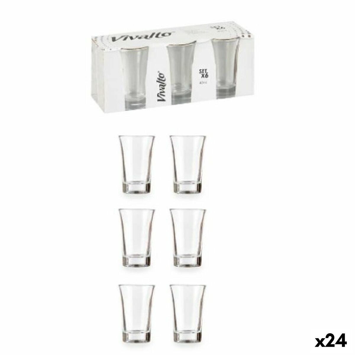 Set med snapsglas Glas 40 ml (24 antal)