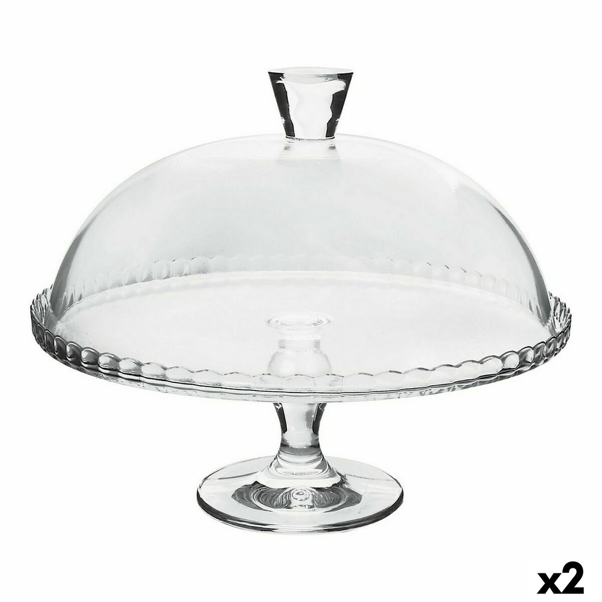 Lunchlåda Transparent Glas 32,2 x 26 x 32,2 cm (2 antal)