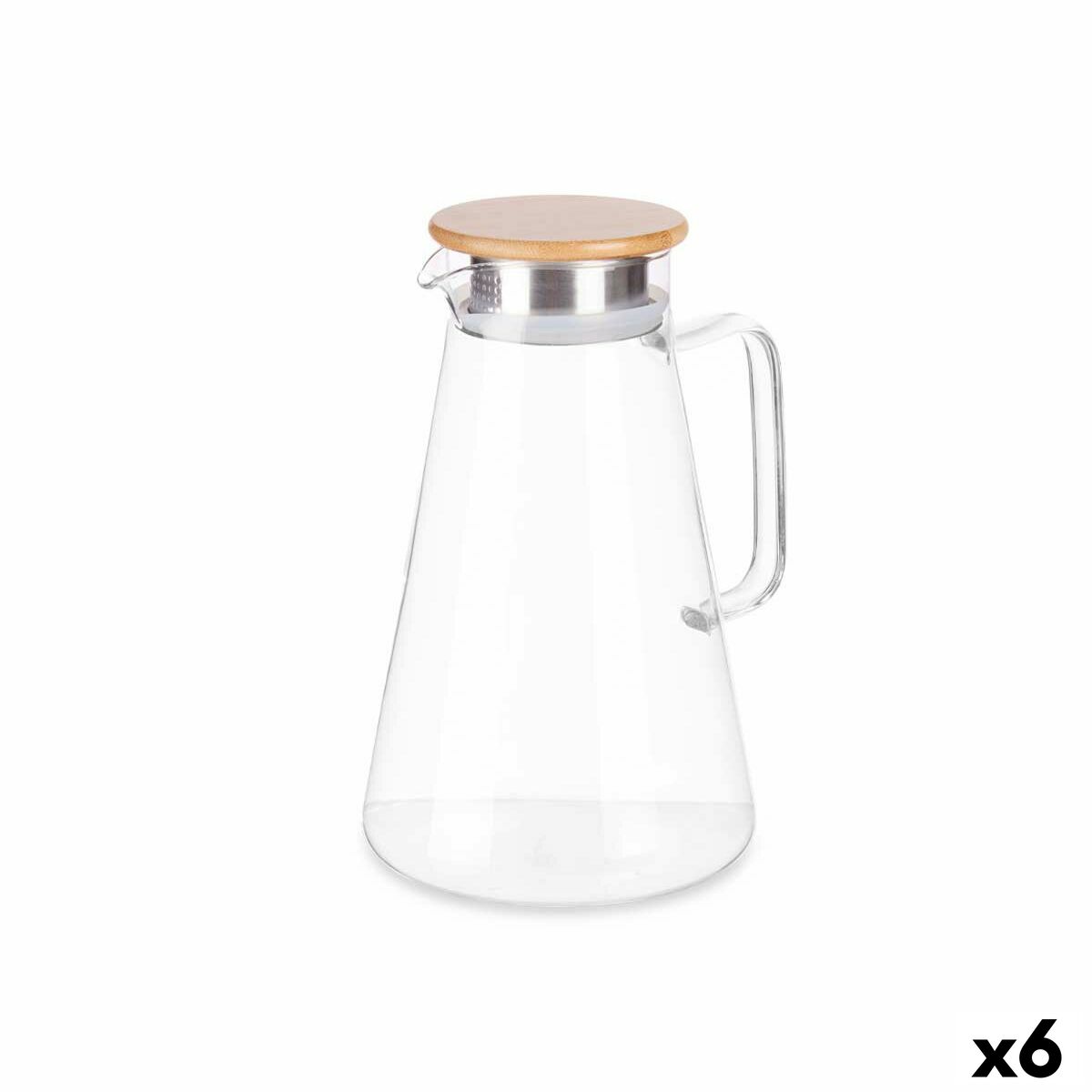Tekanna Transparent Naturell Bambu Borosilikatglas 1,7 L (6 antal)