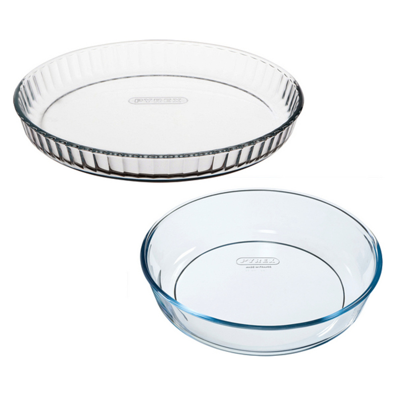 Set med Ugnsfasta Formar Pyrex Bake&Enjoy Transparent Borosilikatglas (Ø 28 cm) (2 pcs) - 2