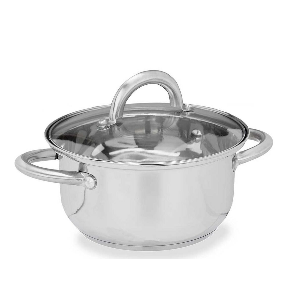 Kastrull med glaslock Silvrig Rostfritt stål 27 x 10 x 19,5 cm (6 antal) - 2