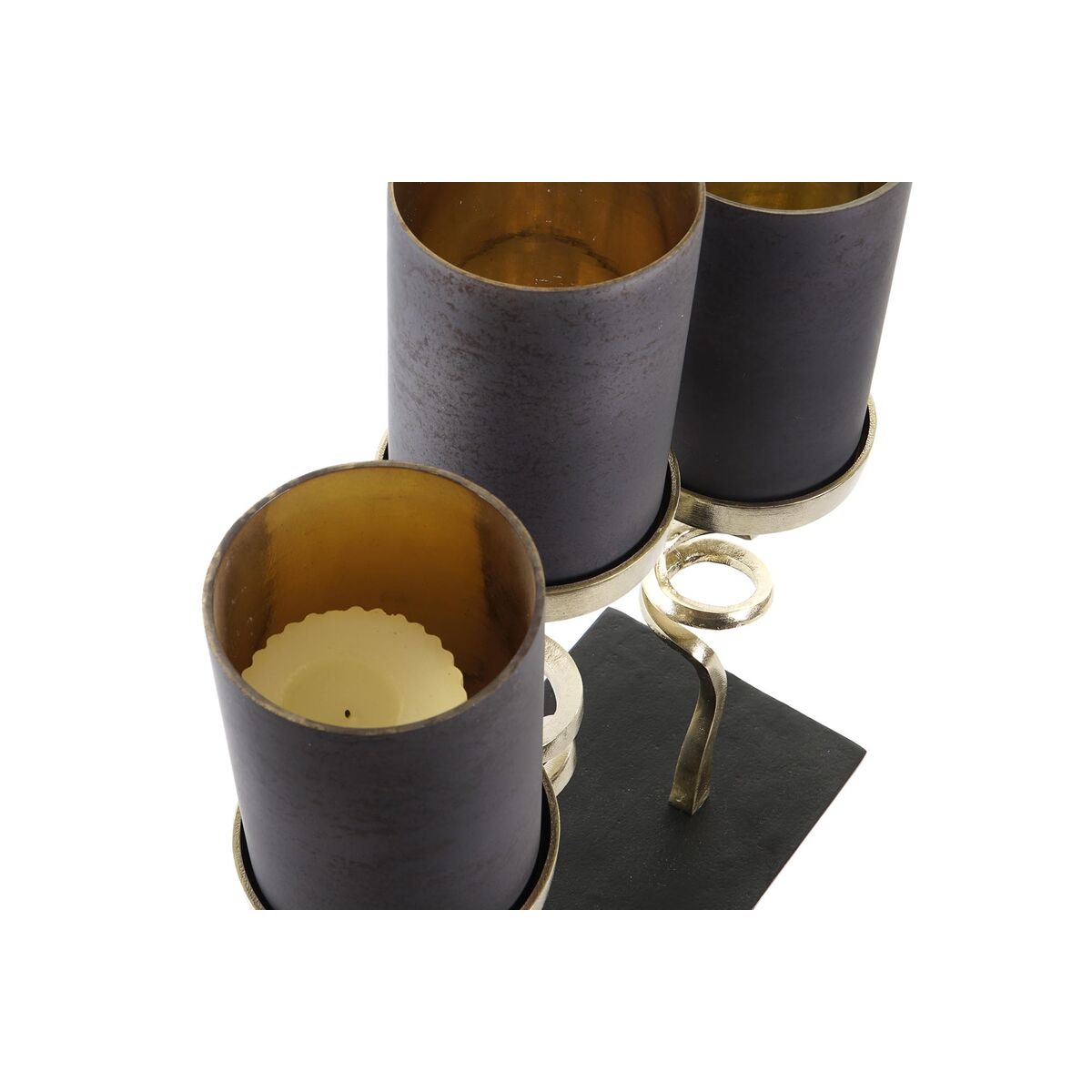 Ljusstakar DKD Home Decor Glas Aluminium (37 x 16 x 47 cm) - 3