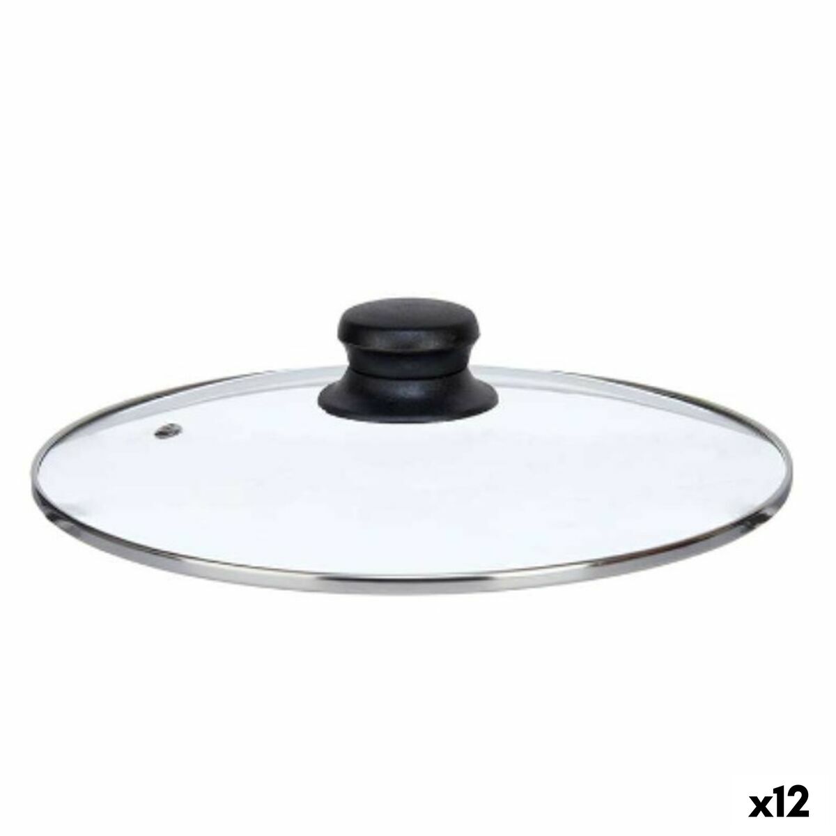 Grytlock 24 cm Glas Silvrig (12 antal)
