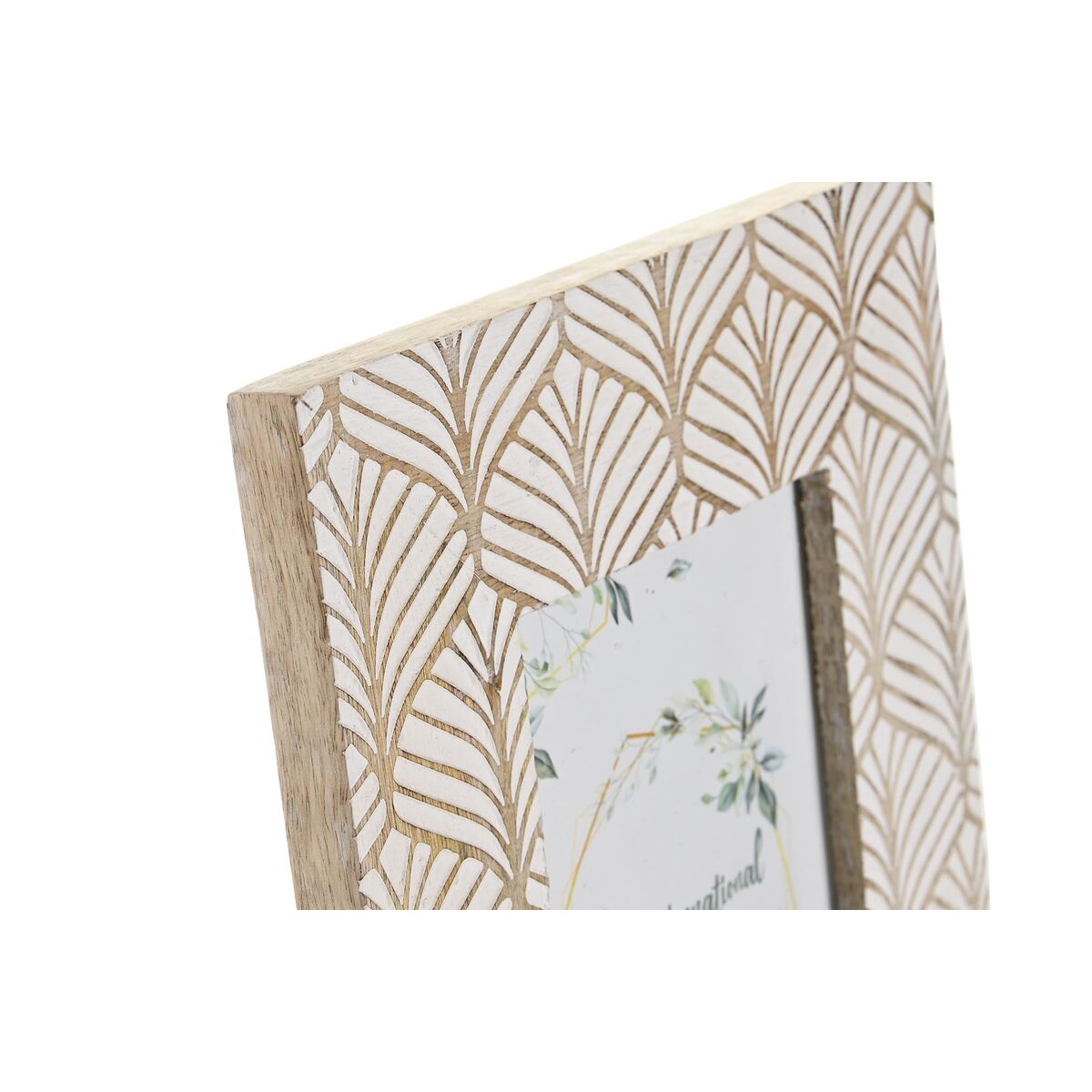 Fotoram DKD Home Decor 22,5 x 2 x 28 cm Glas Brun Vit Mangoträ Urban - 2