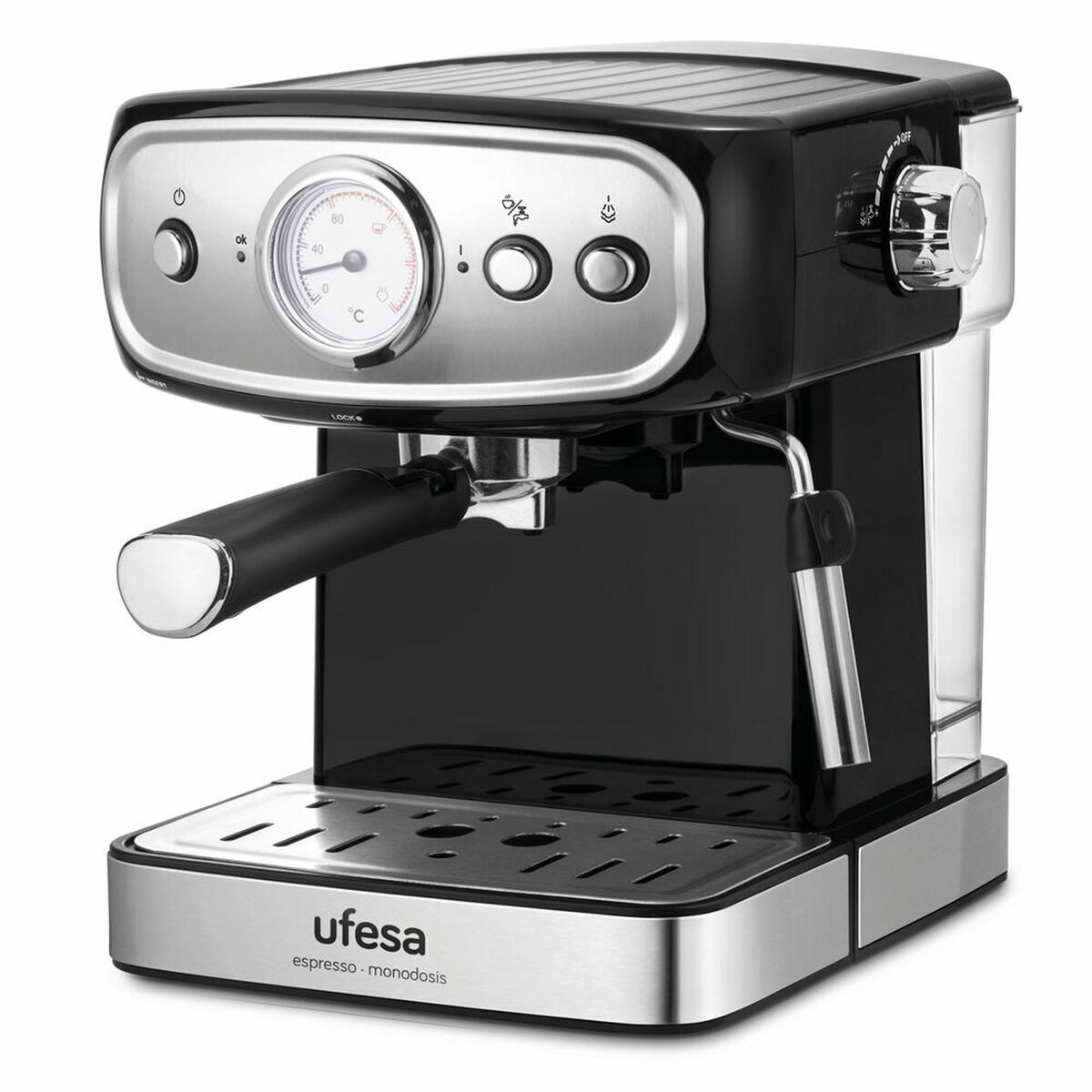 Manuell Espressobryggare UFESA CE7244 Silvrig Svart 850 W 1,5 L