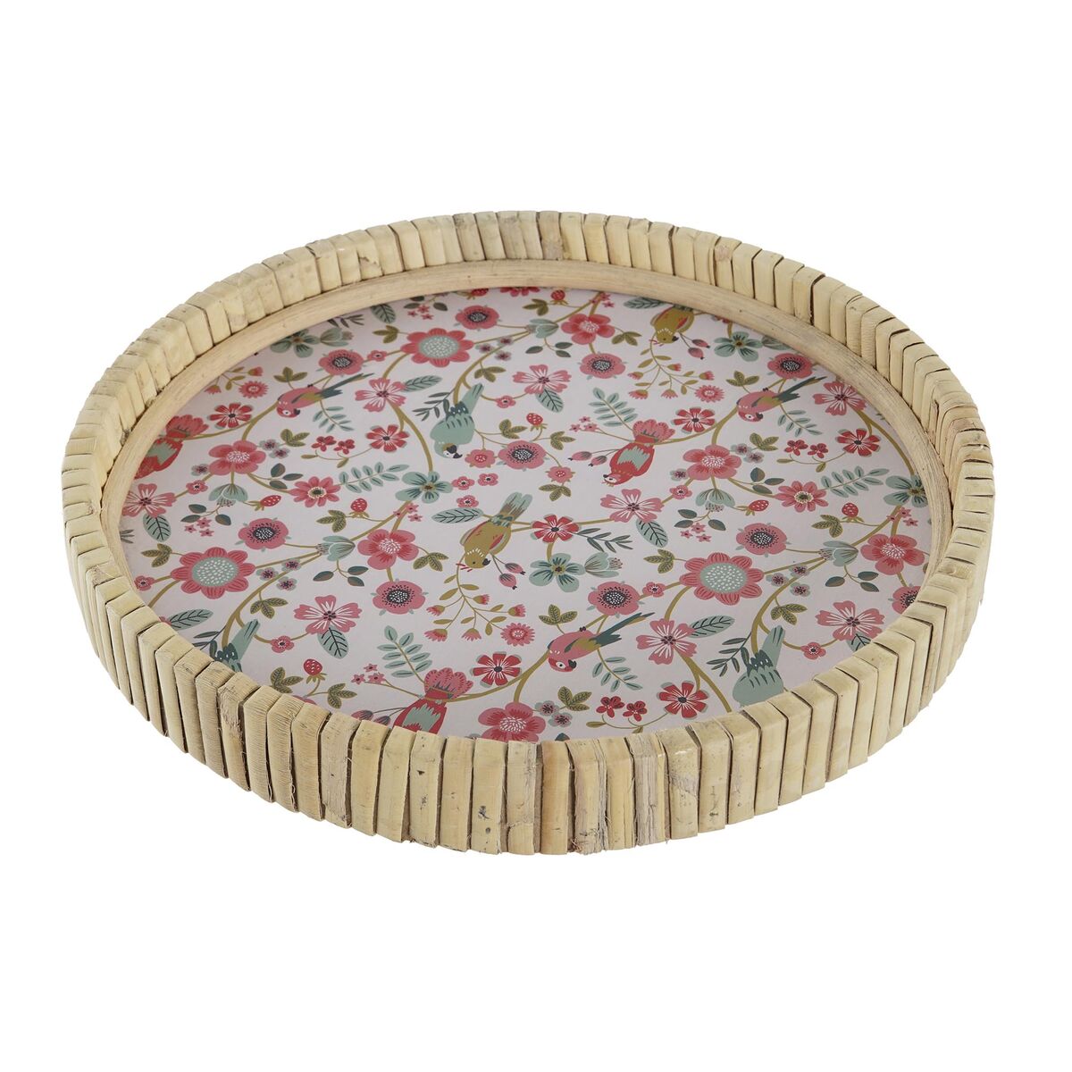 Snacksbricka DKD Home Decor 26 x 26 x 14,5 cm Naturell Metall Trä MDF Shabby Chic - 2