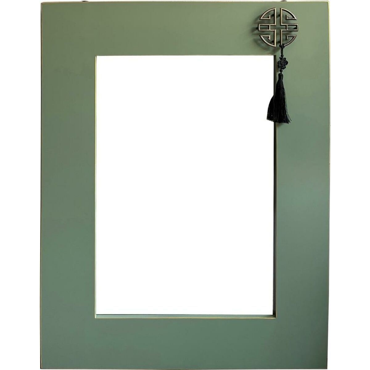 Väggspegel DKD Home Decor Gran Naturell Röd Metall Grön Orientalisk Trä MDF (70 x 2 x 90 cm) - 2
