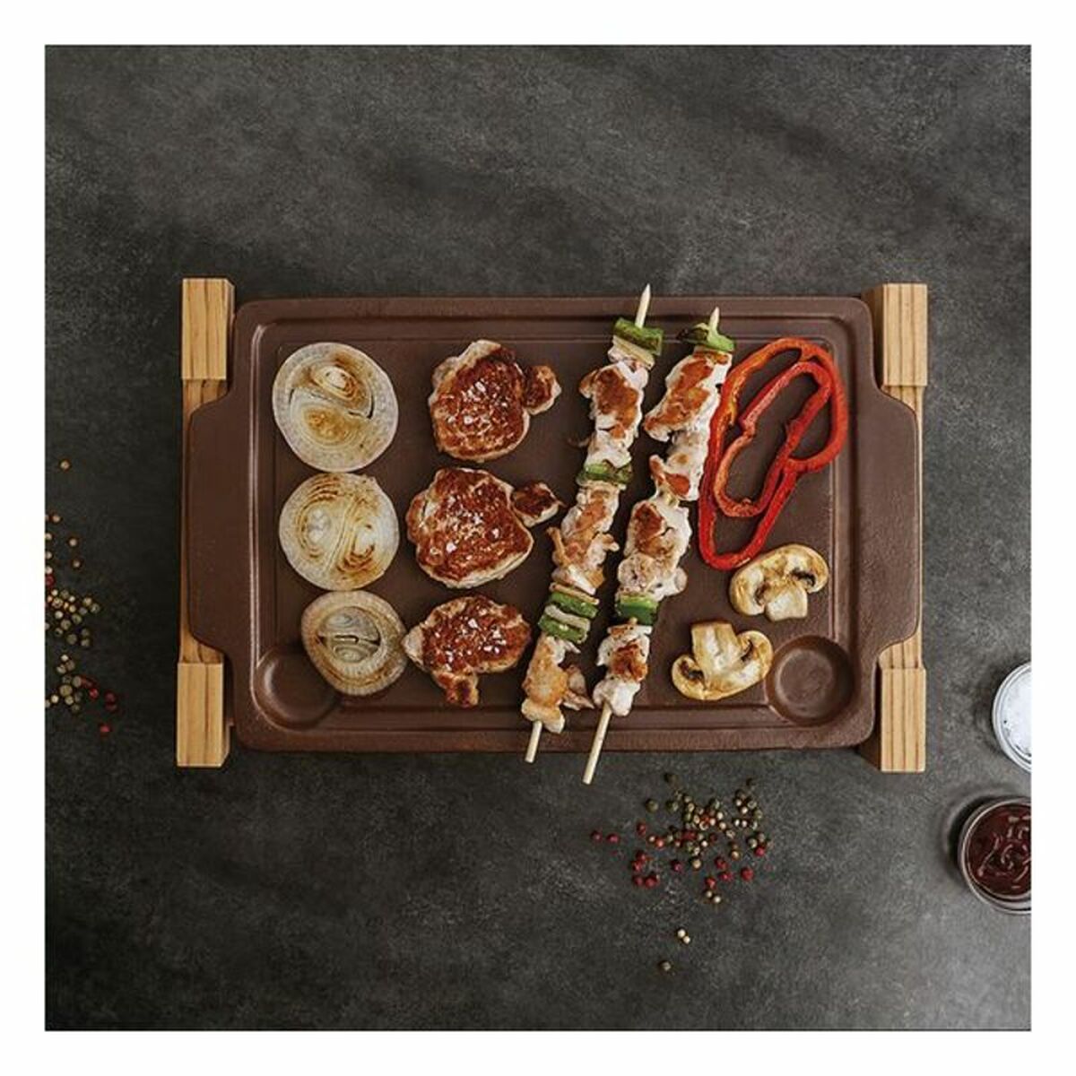 Grill med Stenplatta Anaflor Keramik (36,5 X 24 cm) - 10