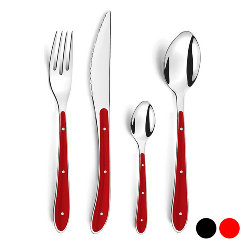Bestick-set Amefa Bistro Metall Dvobarvna 24 Delar, Färg: Röd