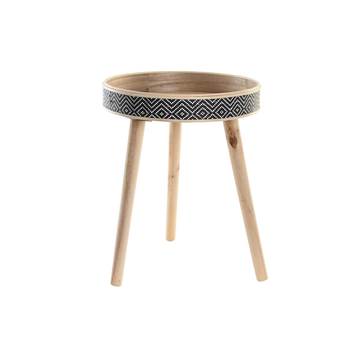 Bricka DKD Home Decor Naturell Svart Trä (41 x 41 x 50 cm)