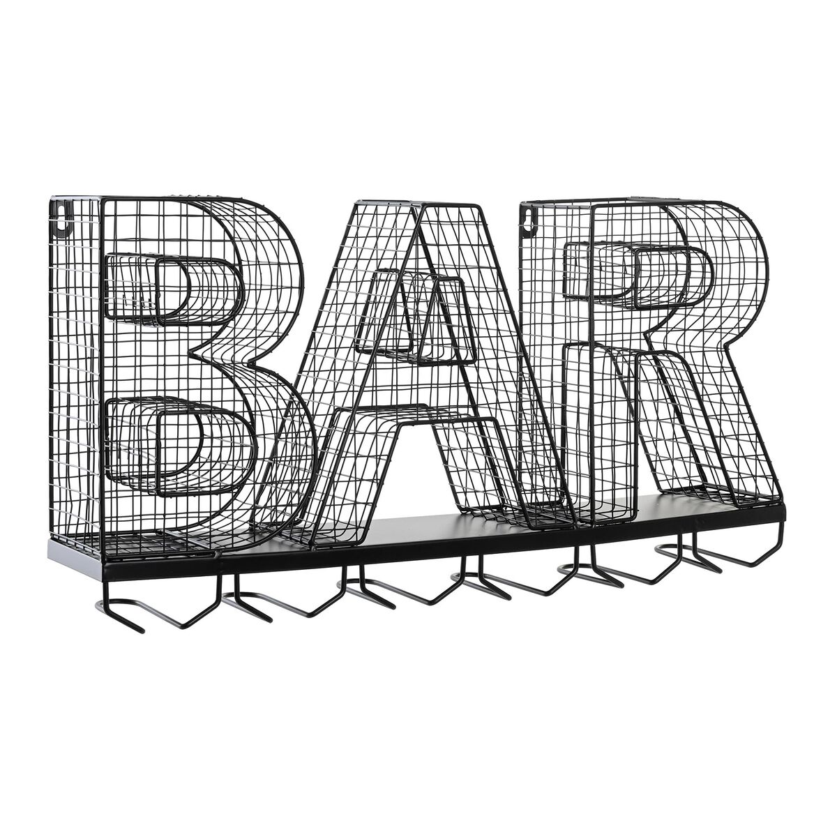 Flaskställ DKD Home Decor Svart Metall (54 x 10 x 26 cm)