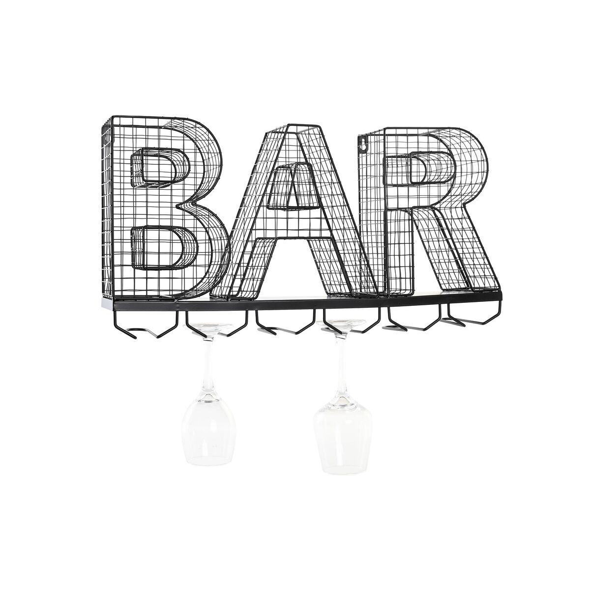 Flaskställ DKD Home Decor Svart Metall (54 x 10 x 26 cm) - 3