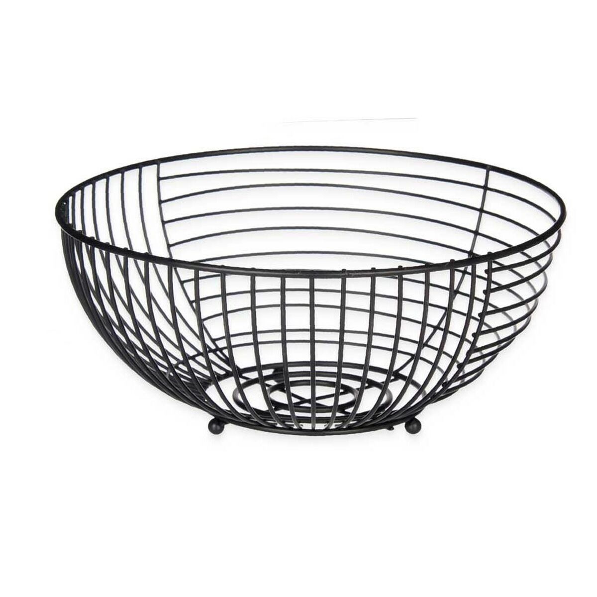 Fruktskål Svart Metall 28 x 12 x 28 cm (6 antal) - 2