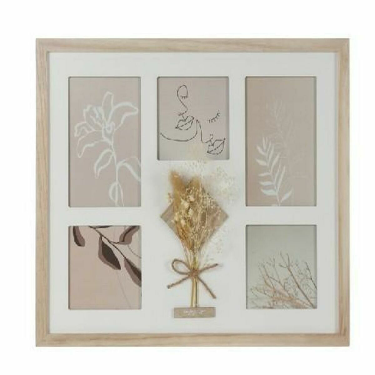 Fotoram DKD Home Decor 39 x 1,2 x 33 cm Glas Naturell Shabby Chic - 2