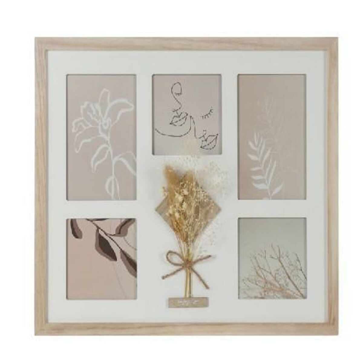 Fotoram DKD Home Decor 39 x 1,2 x 33 cm Glas Naturell Shabby Chic