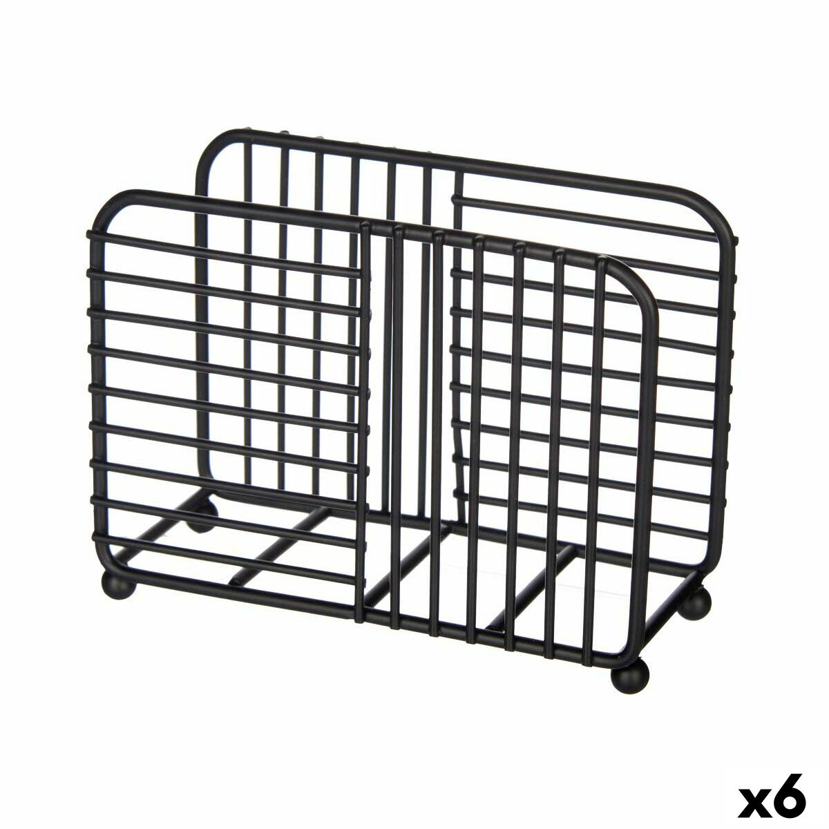 Servetthållare Svart Metall 14,5 x 11,5 x 6,5 cm (6 antal)