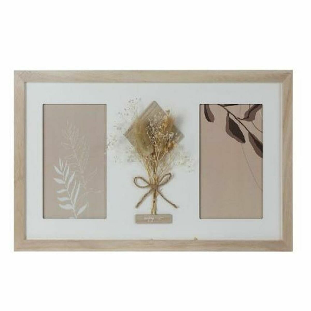 Fotoram DKD Home Decor 39 x 1,2 x 22 cm Glas Naturell Vit Shabby Chic - 2