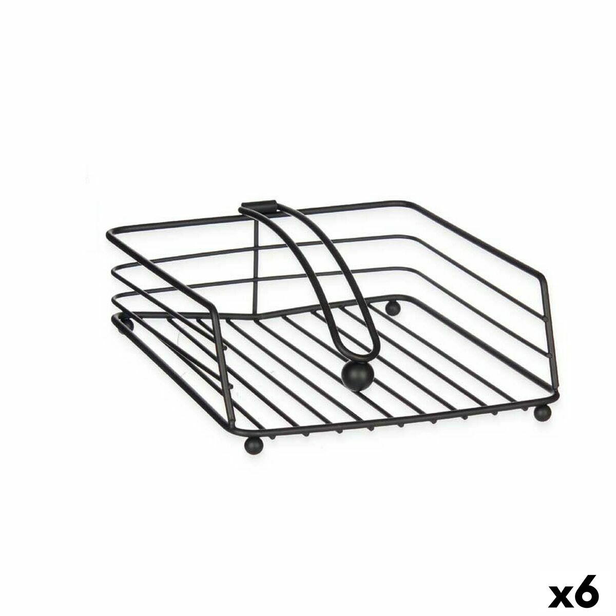 Servetthållare Svart Metall 19 x 7,5 x 19,5 cm (6 antal)