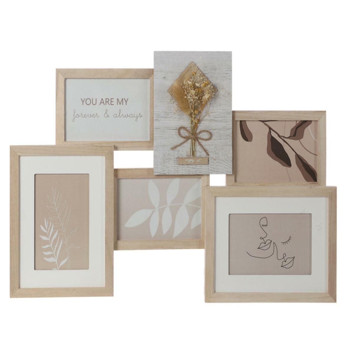 Fotoram DKD Home Decor 54 x 2,4 x 36,7 cm Glas Naturell Shabby Chic