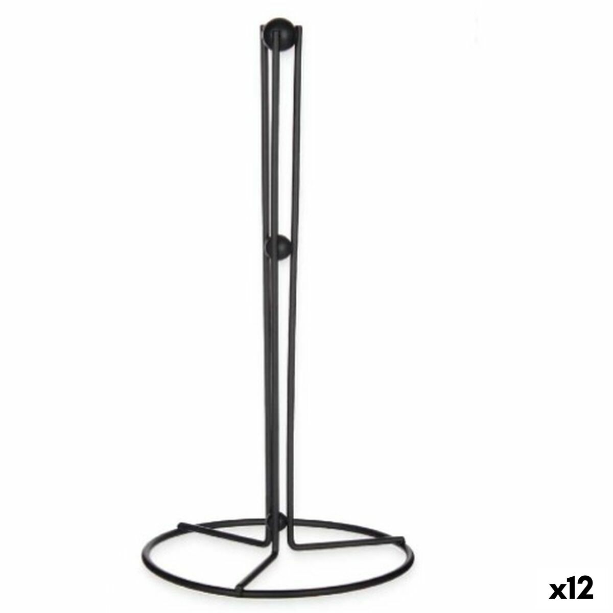 Hushållspappershållare Svart Metall 15,5 x 31,5 x 15,5 cm (12 antal)