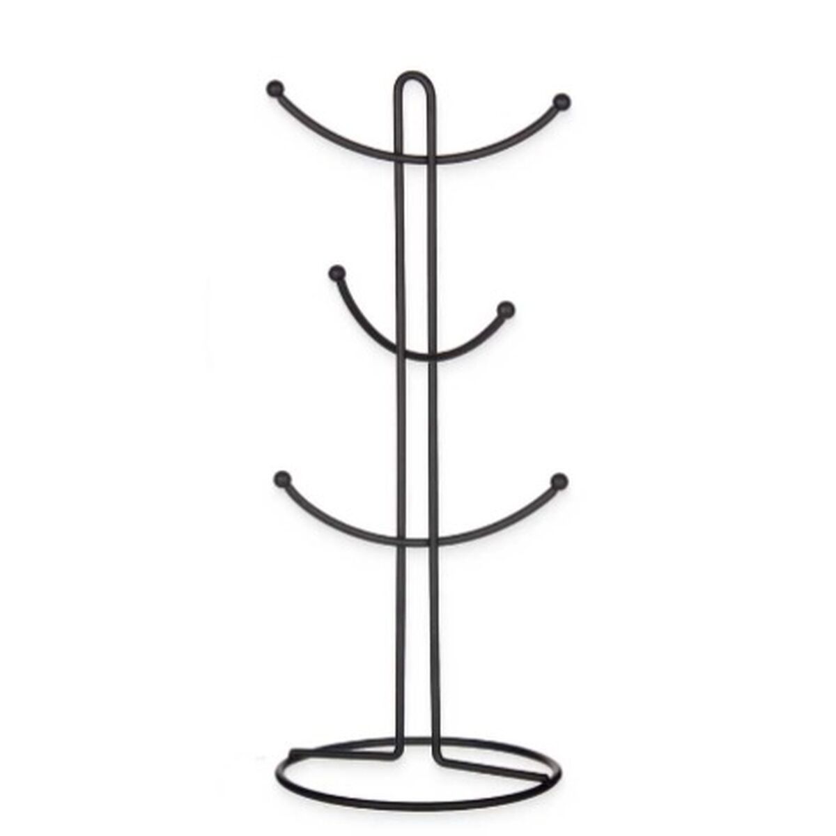 Mugghängare Svart Metall 16 x 39 x 16 cm (6 antal) - 2