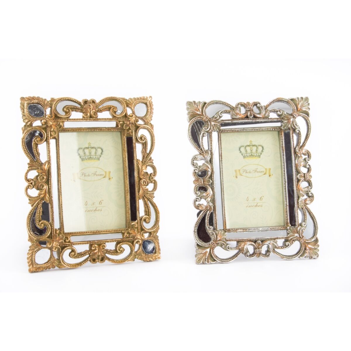 Fotoram DKD Home Decor 19 x 2 x 25 cm Silvrig Gyllene Harts Shabby Chic (2 antal) - 3