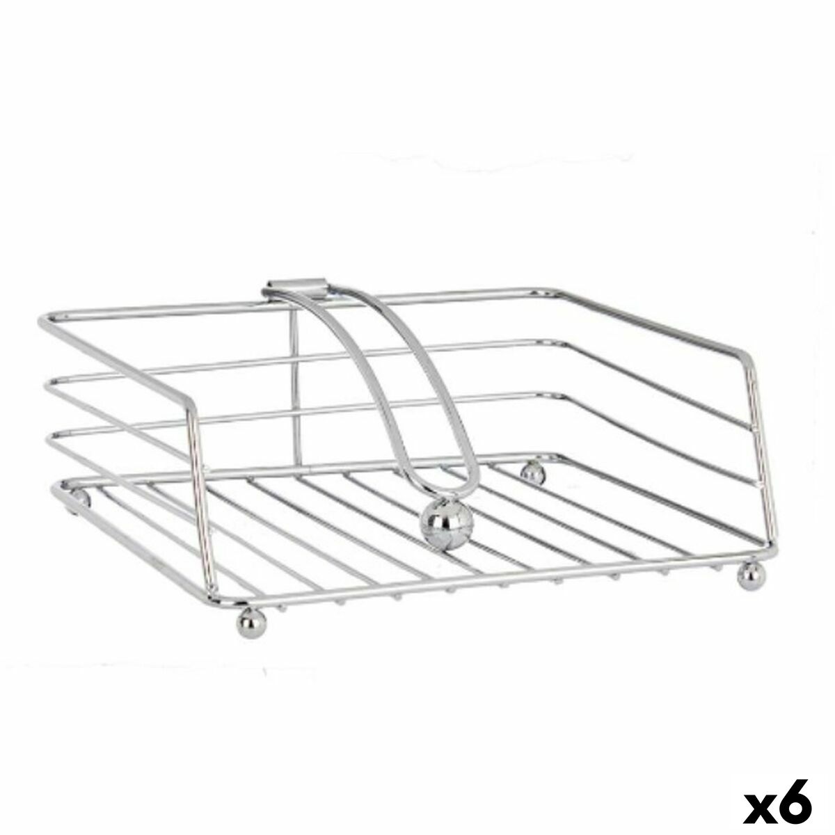 Servetthållare Silvrig Metall 19 x 7 x 19 cm (6 antal)