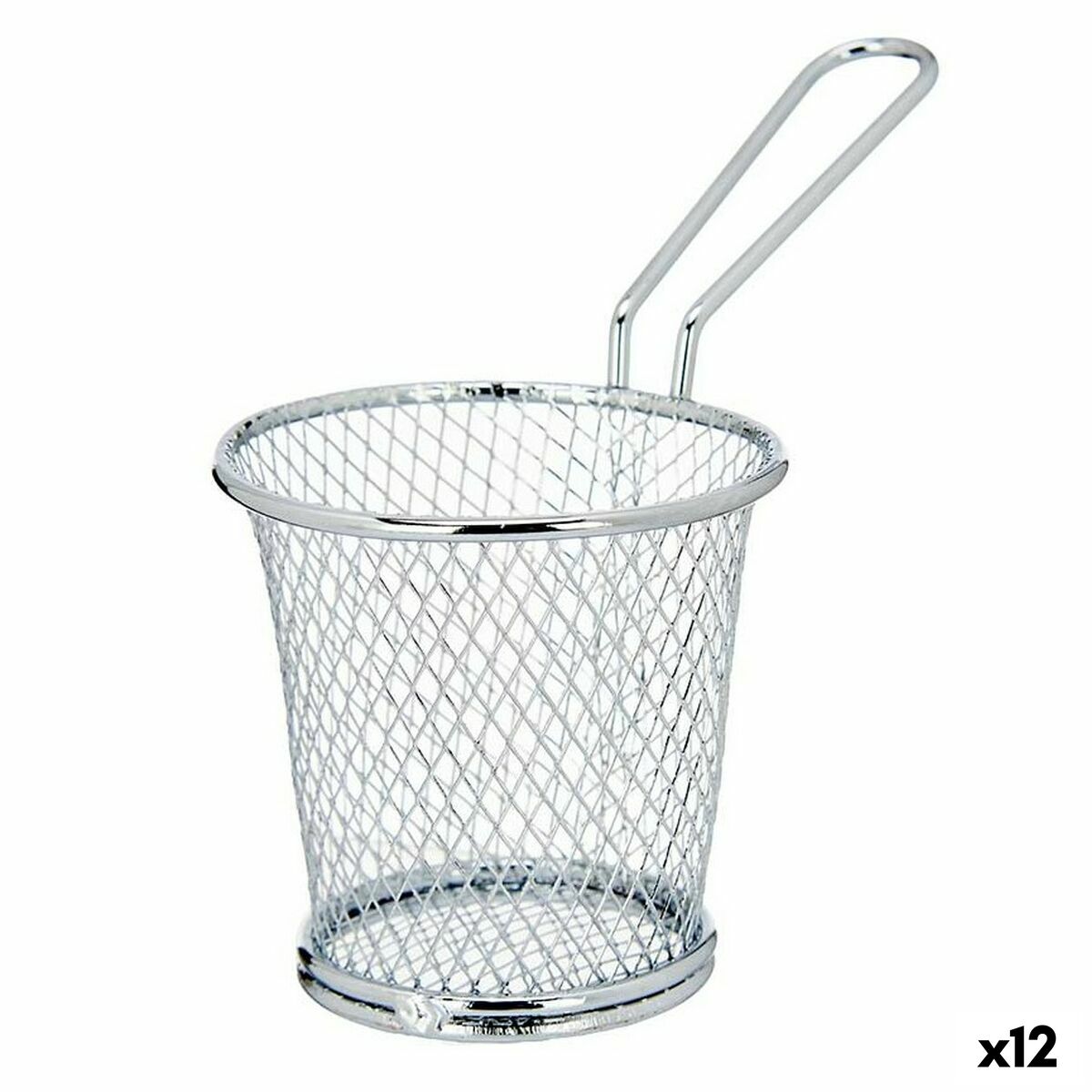 Korg för servering av apertiffer Silvrig Metall 15,5 x 12 x 8 cm (12 antal)