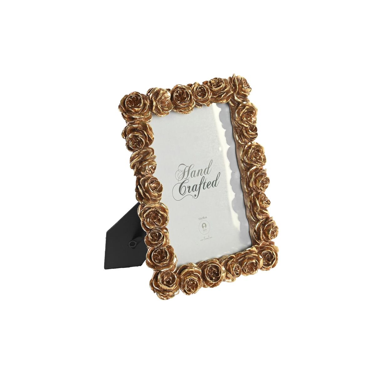 Fotoram DKD Home Decor 18,3 x 3,2 x 22,8 cm Gyllene Harts Rosor Romantisk