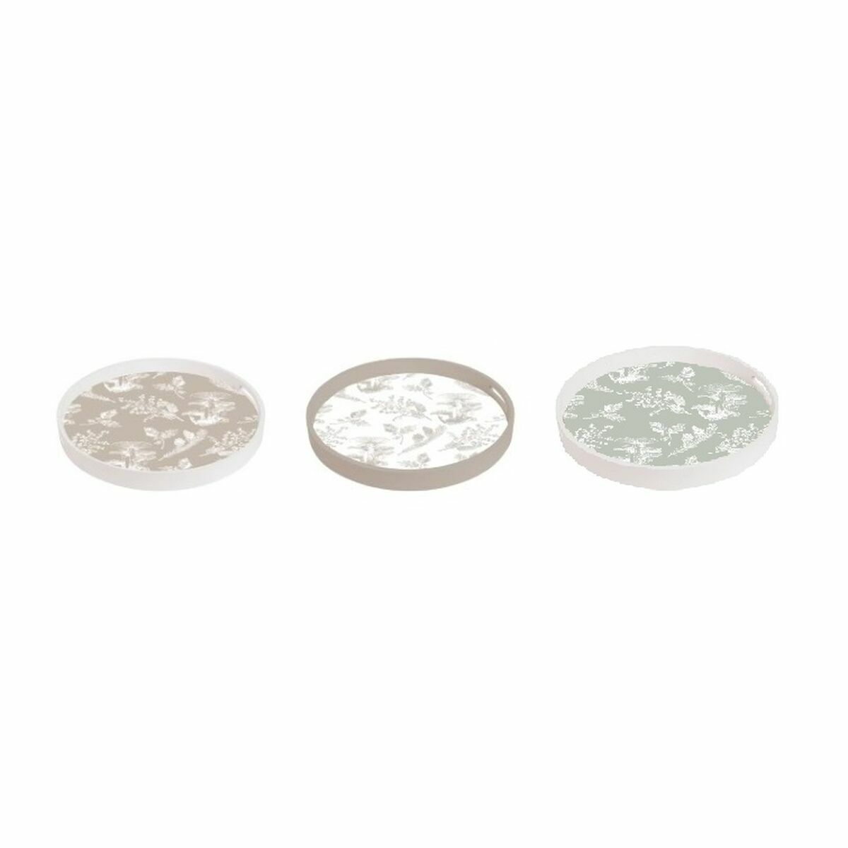 Bricka DKD Home Decor Beige Brun Terrakota n Vit Grön 35 x 35 x 5 cm Trä MDF 40 x 30 x 5 cm (3 Delar) - 5