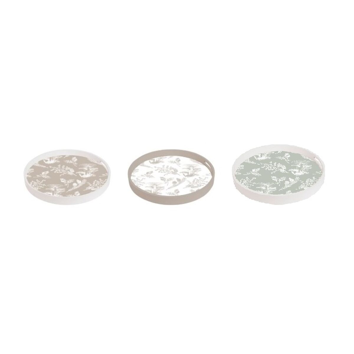 Bricka DKD Home Decor Beige Brun Terrakota n Vit Grön 35 x 35 x 5 cm Trä MDF 40 x 30 x 5 cm (3 Delar) - 2