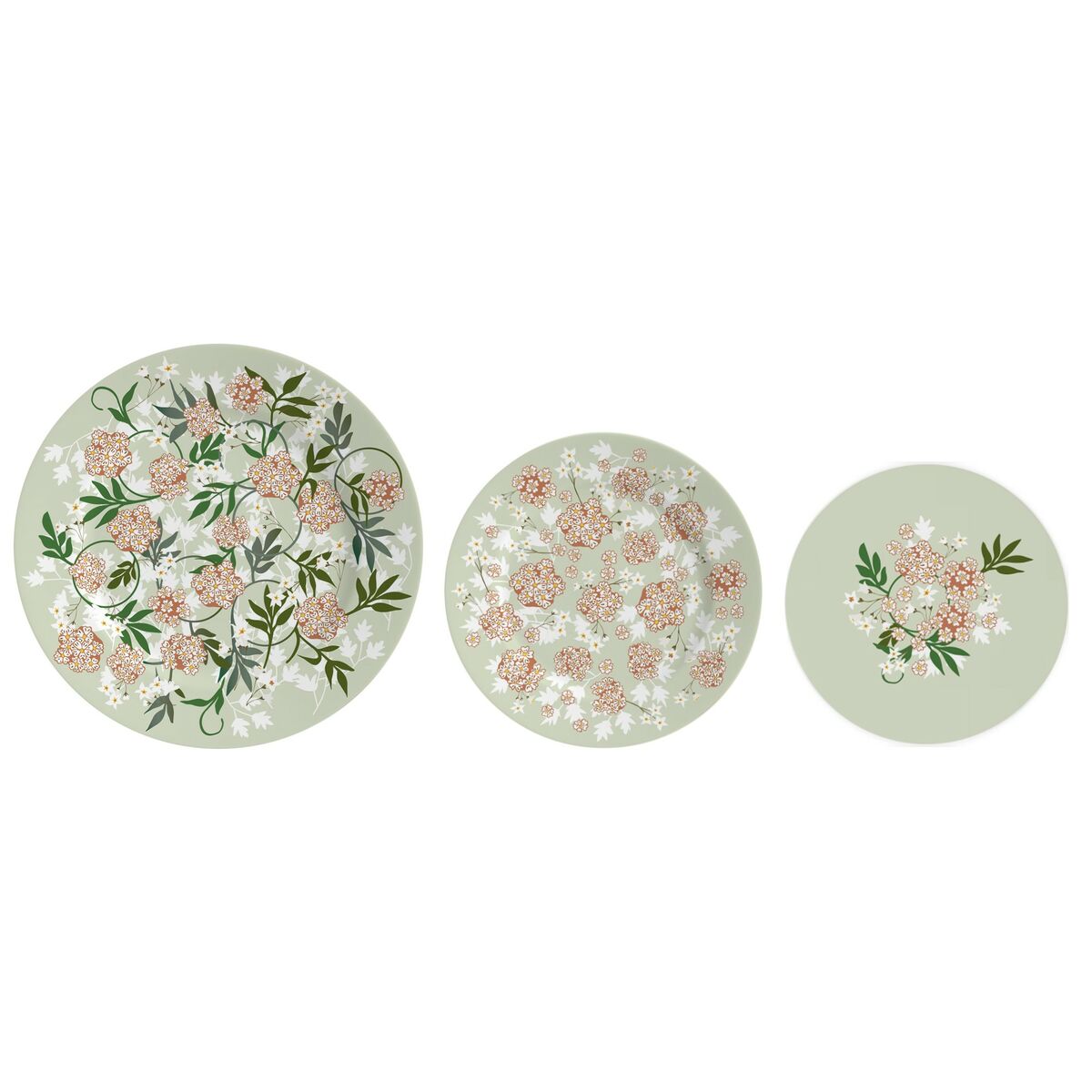 Tallriksset DKD Home Decor Porslin 18 Delar (27 x 27 x 3 cm)