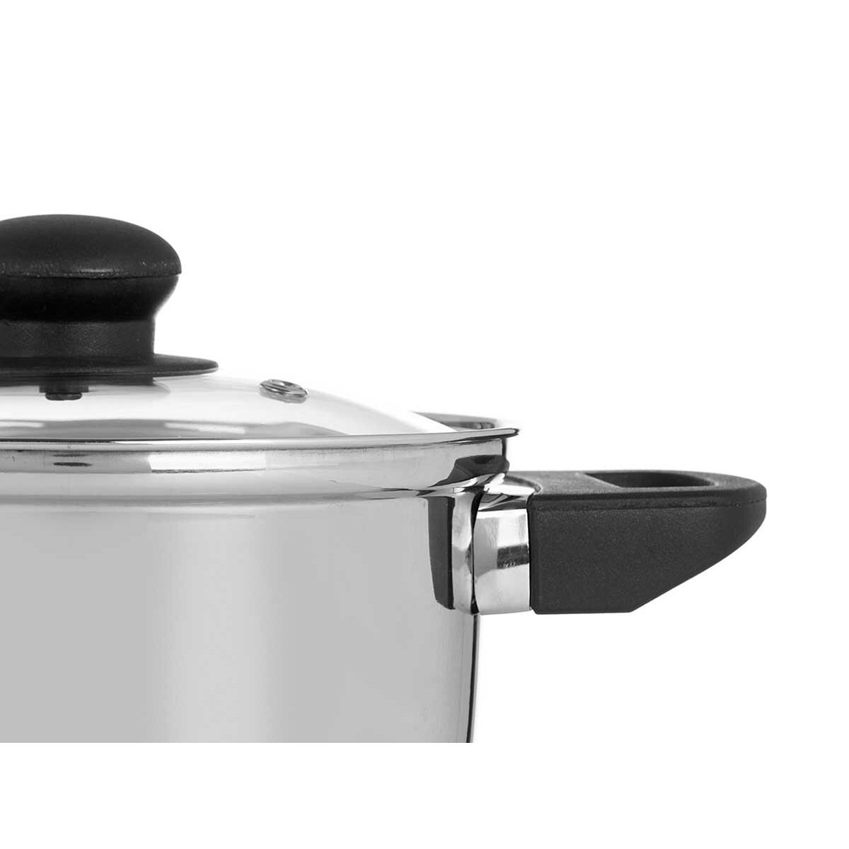 Kastrull med glaslock Silvrig Rostfritt stål 1,8 L 28 x 9 x 18 cm (6 antal) - 2