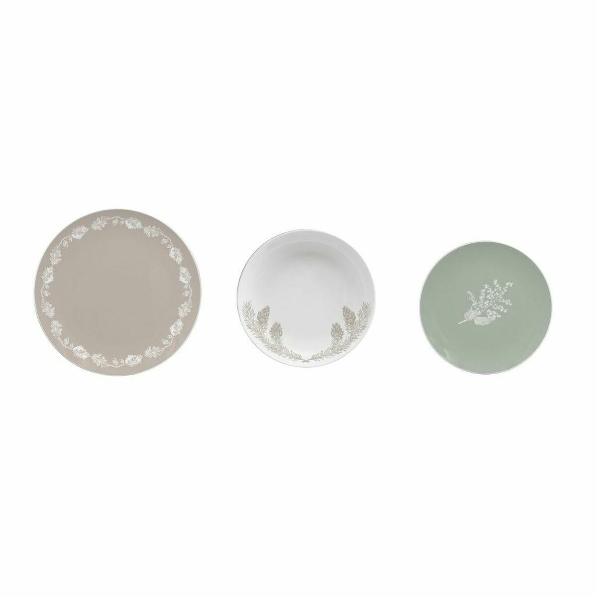 Tallriksset DKD Home Decor Porslin 18 Delar 27 x 27 x 3 cm