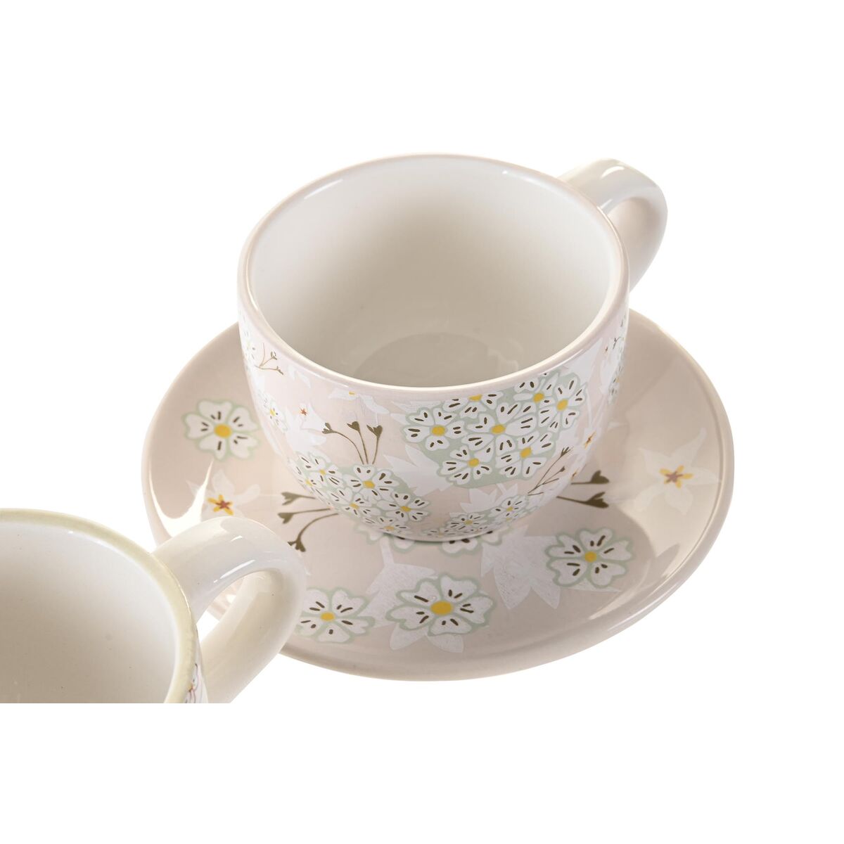 Set med kaffekoppar DKD Home Decor Beige Metall Grön Dolomite (180 ml) (6 Delar) - 2