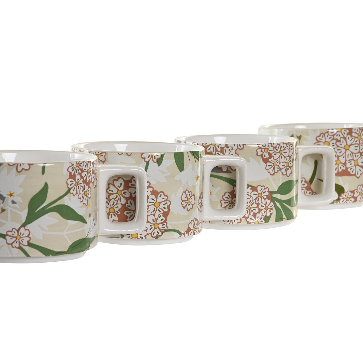 Set med kaffekoppar DKD Home Decor Metall 260 ml 4 Delar Dolomite (2 antal) - 4